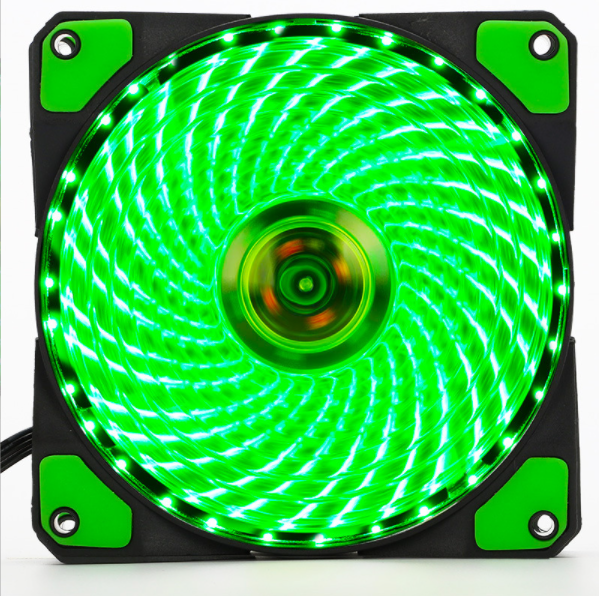 新款33燈機箱風扇 12cm發光led風扇靜音大風量散熱電腦主機箱風扇工廠（33燈綠色高亮風扇）