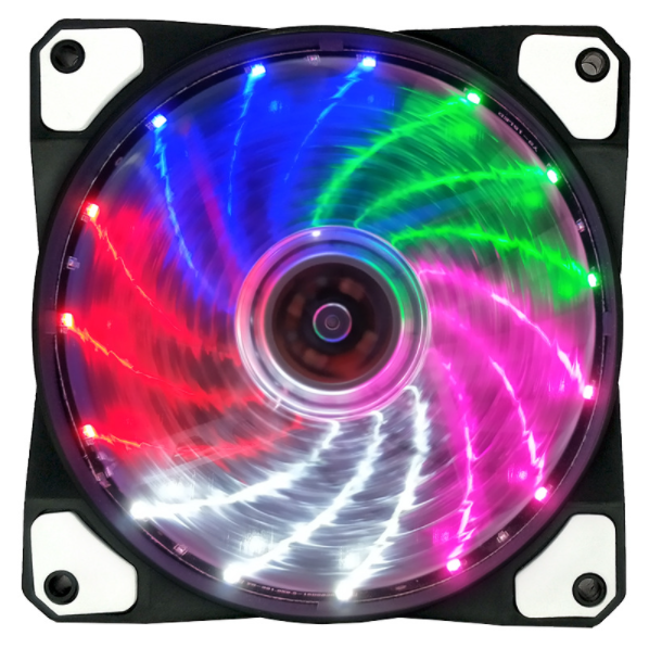 15 Lights Chassis Fan 12cm Luminous Streamer Desktop Computer Host Cooling Fan Silent Chassis Fan (15 Lights Colorful Fan)