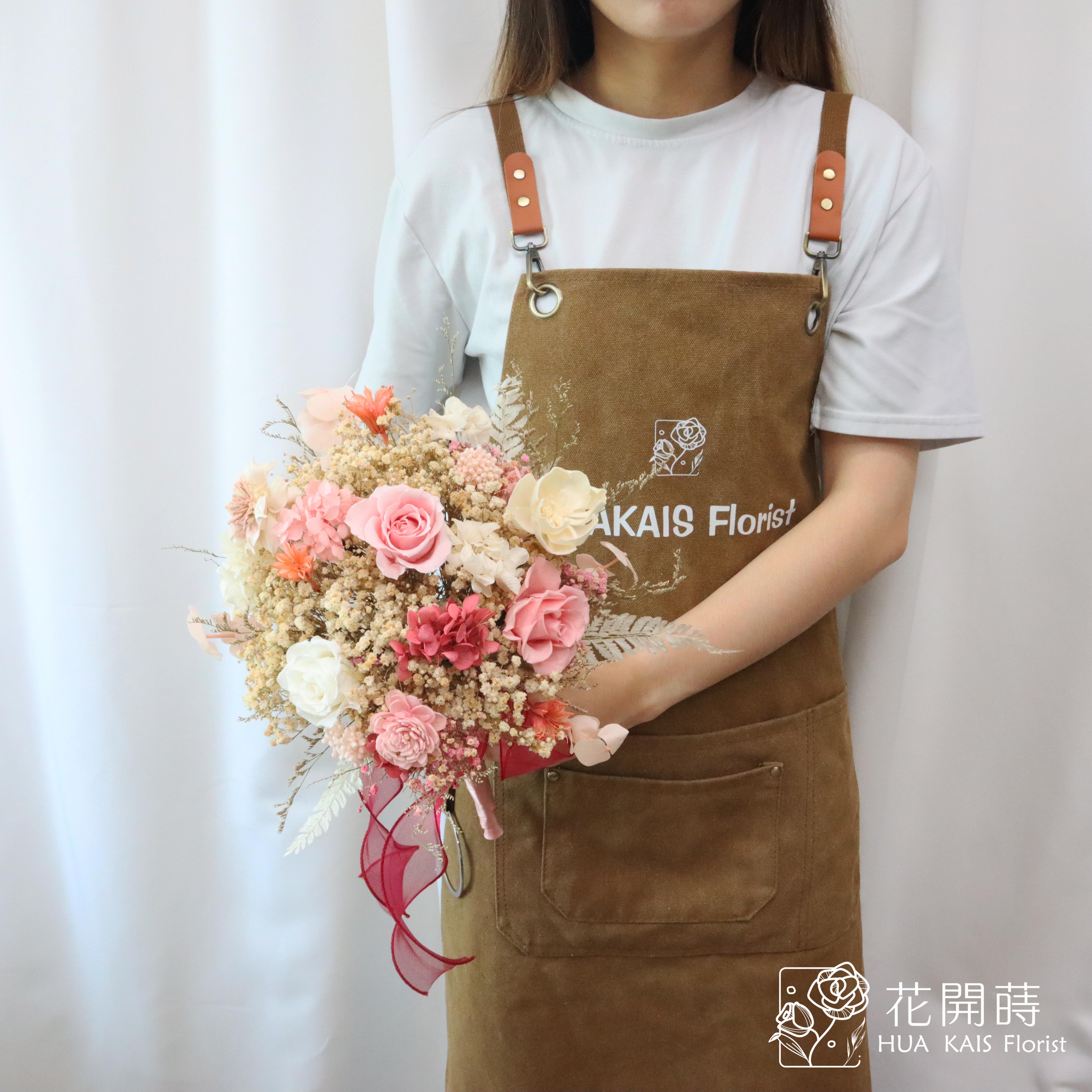 新娘捧花|粉嫩嫩新娘捧花|永生花捧花|外拍捧花|韓式捧花|圓形捧花|韓系捧花|粉色捧花|永生捧花