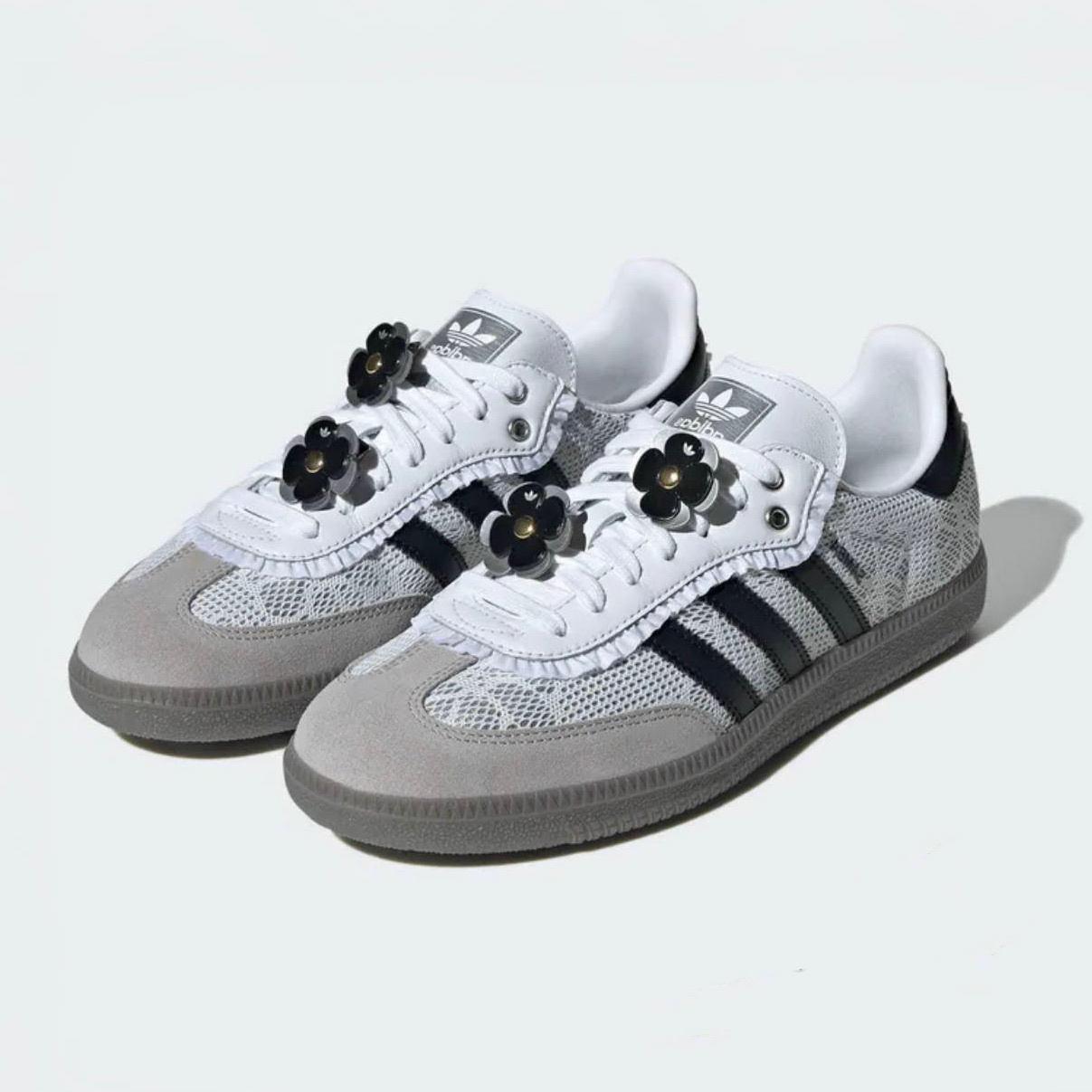 Adidas Originals SAMBA OG 小香風 蕾絲 花花 灰白銀 IH3371