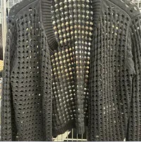 [S] DKNY OPEN FRONT SWEATER,BLACK, DJ4R0307-BLK [FINAL SALE] (SD977)