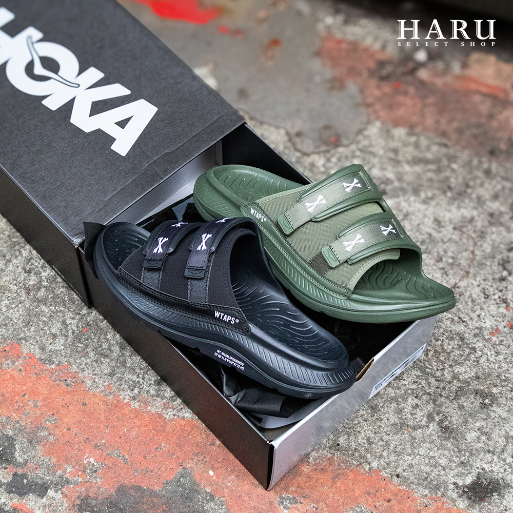 Wtaps x Hoka U Ora Luxe 聯名 橄欖綠 黑 骨頭 防水 拖鞋 HO1155398FFC HO1155398JLC