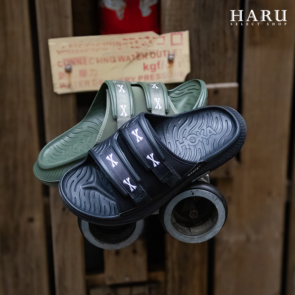 Wtaps x Hoka U Ora Luxe 聯名 橄欖綠 黑 骨頭 防水 拖鞋 HO1155398FFC HO1155398JLC