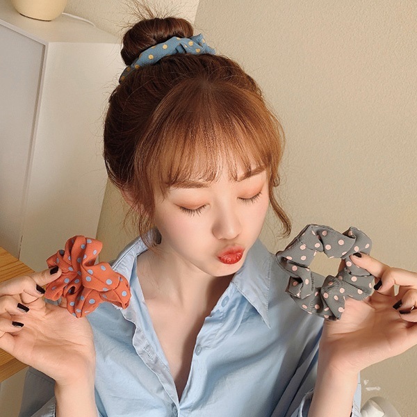 JK KOREA new small fresh wave point hair ring ins cute head rope tied with meatballs scalp hair band hair rope (5 pieces of mixed colors) J0644