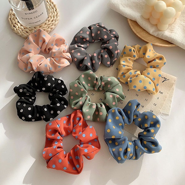 JK KOREA new small fresh wave point hair ring ins cute head rope tied with meatballs scalp hair band hair rope (5 pieces of mixed colors) J0644