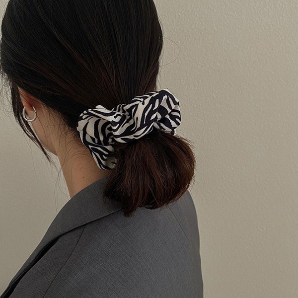 JK KOREA new leopard print hair band ins Korean style rubber band women's hair tie simple temperament head rope (5 pieces of mixed colors) J0643