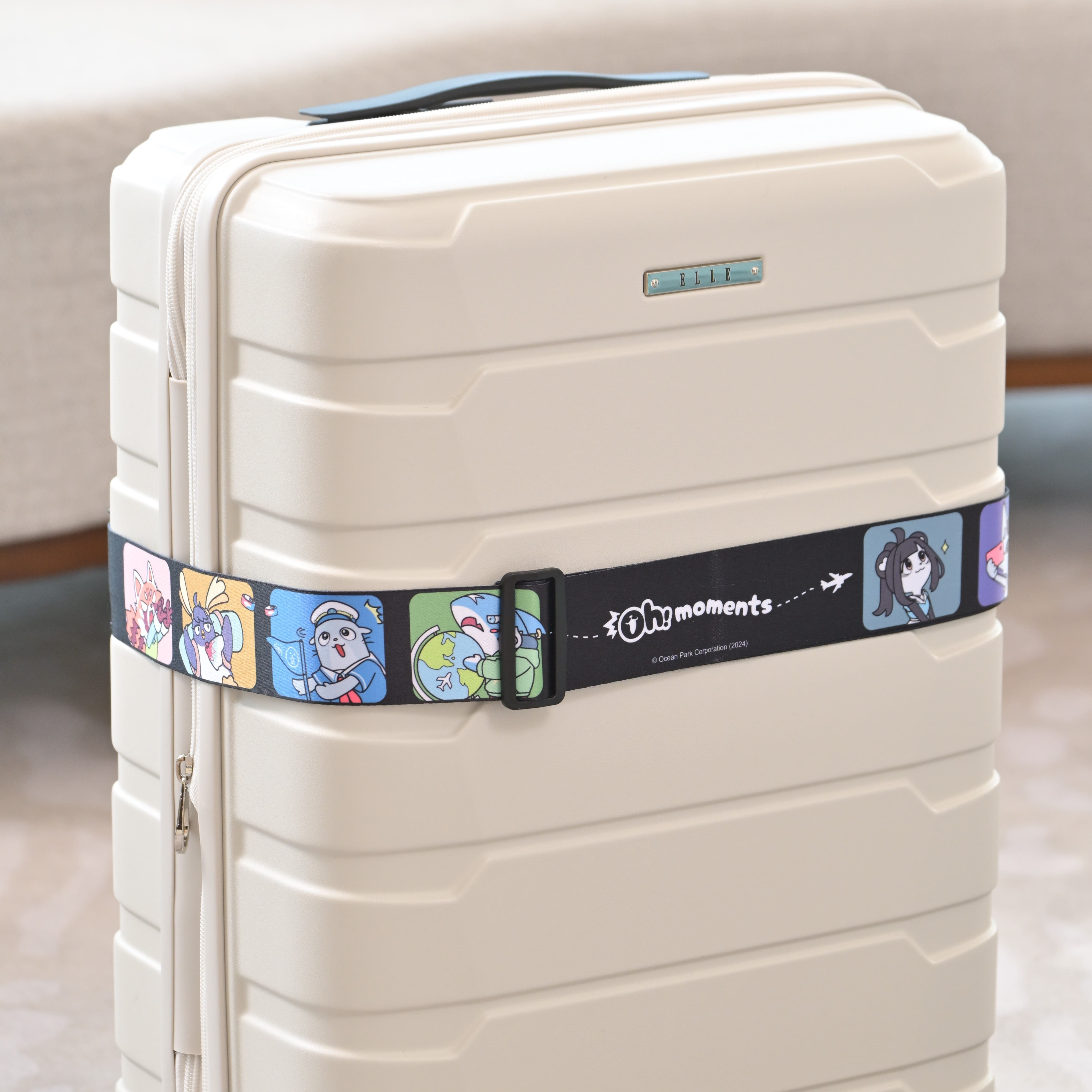 Oh!moments Seven-Grid Patterned Luggage Strap