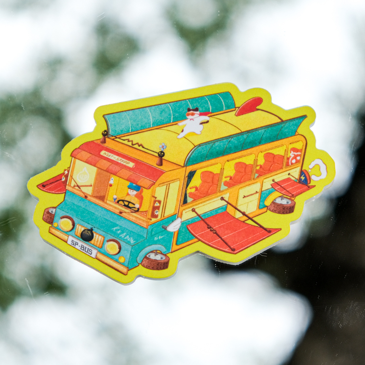 SPPPP X kk｜霧面防水貼紙｜三波巴士