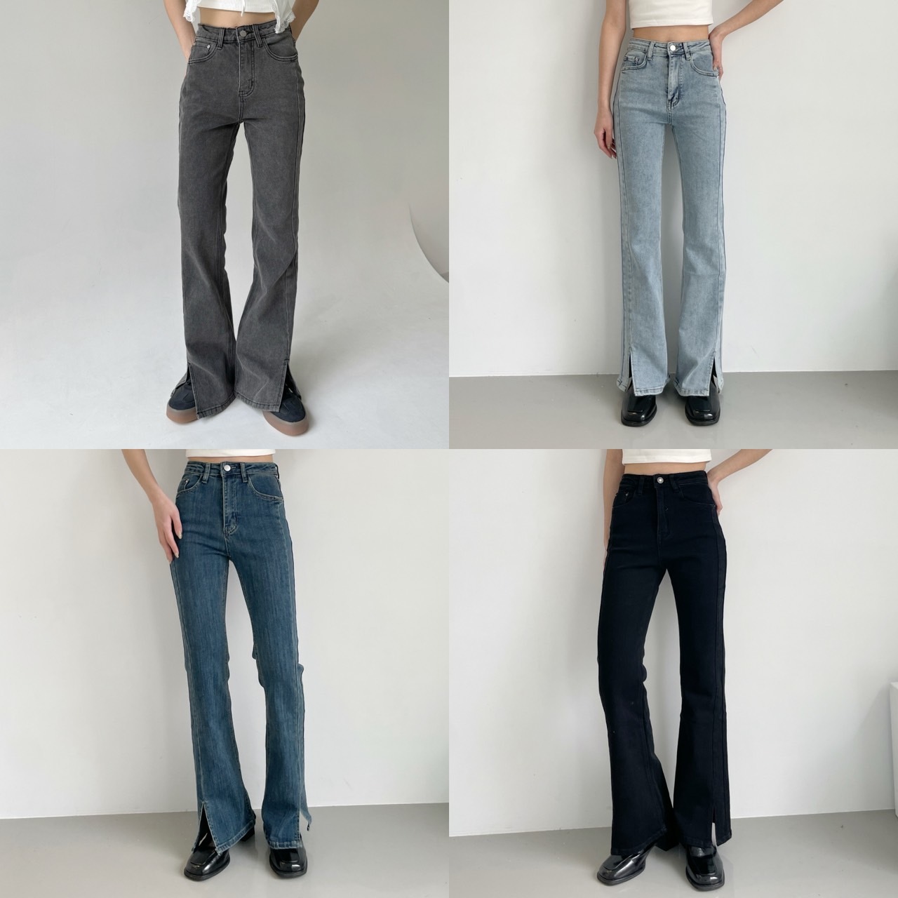 超彈📣+5cm翹屁股神腿開衩喇叭褲(S-XL)