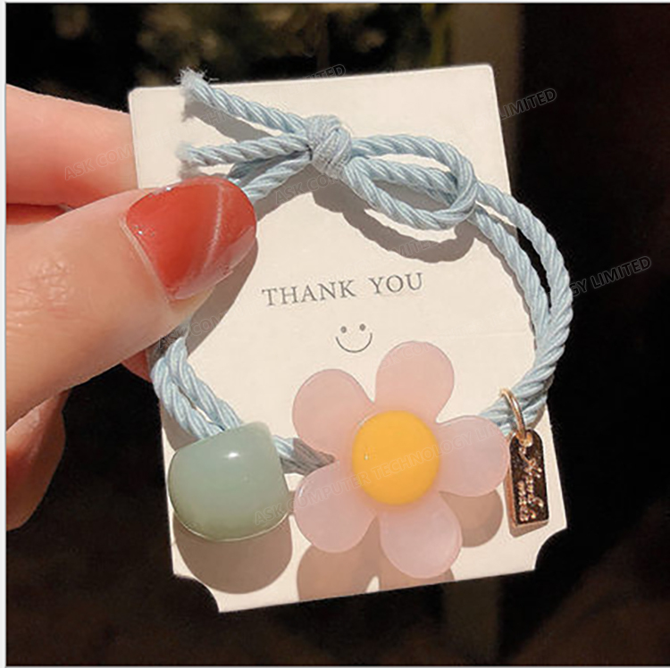 JK KOREA Cute Colorful Flower Hair Decoration Head Rope Hair Circle Girls Tie Hair Rubber Band Headwear (5pcs) J0445