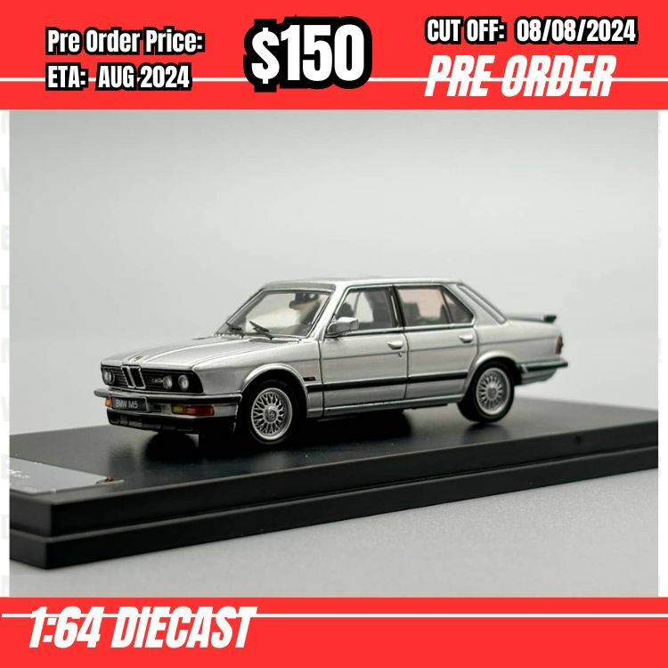 PO-$150 * King Model * 1:64 BMW 5 Series M5 E28 Silver [OD06/08]