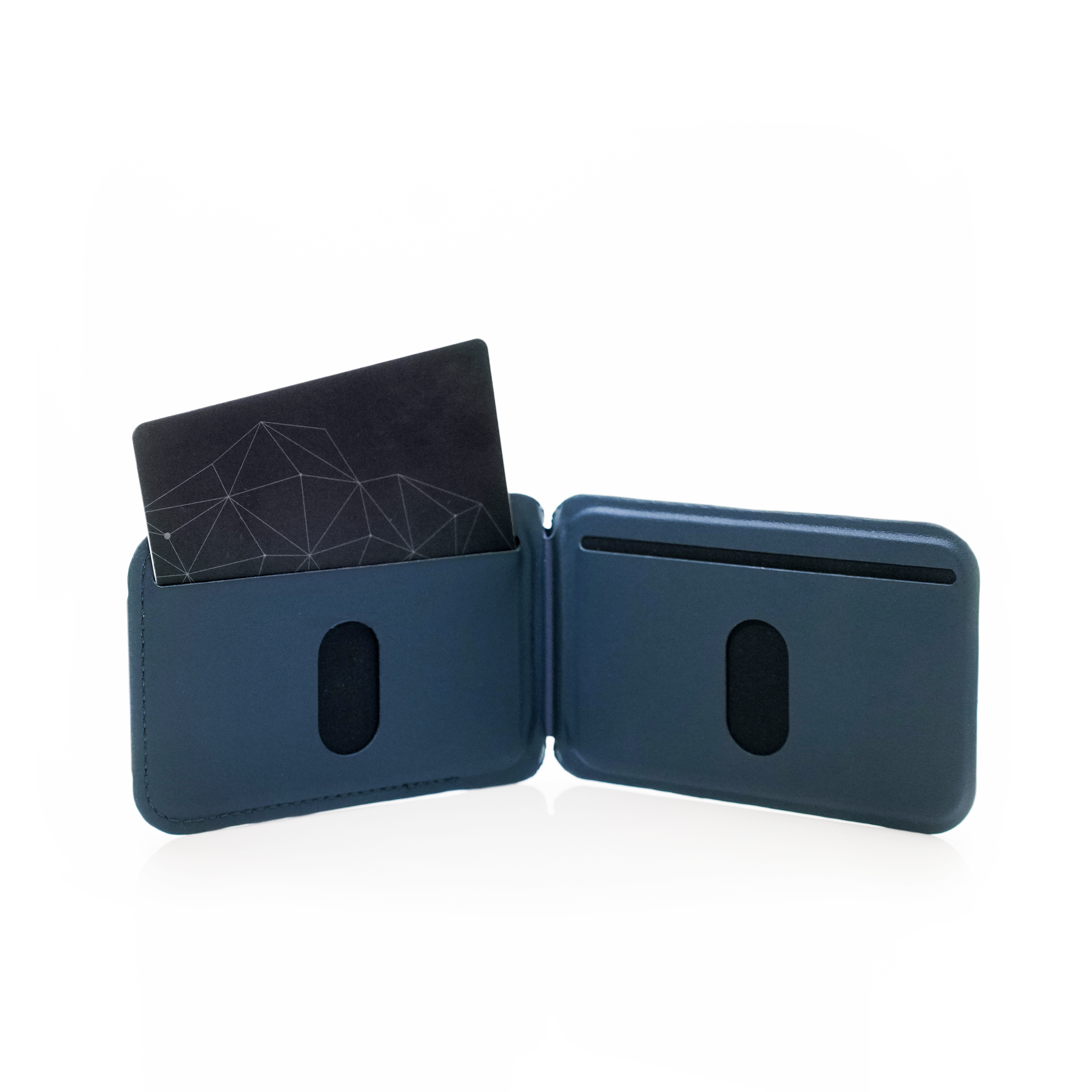 LUCID Refined | Biodegradable Leather Magnetic Multi Purpose Stand Wallet for iPhone - Midnight Blue