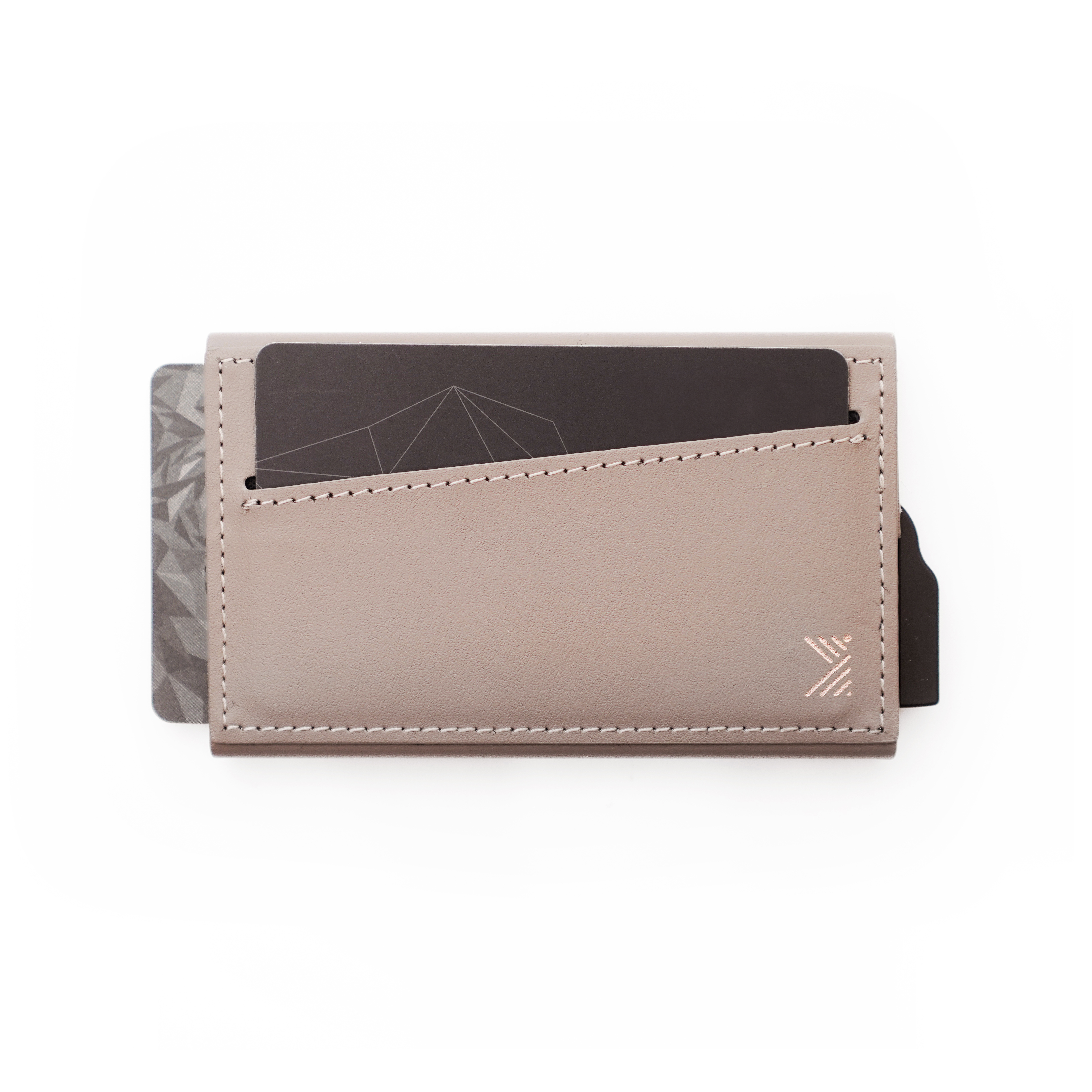 LUCID Refined | Biodegradable Leather Magnetic Metal Card Protector for iPhone - Elephant Grey