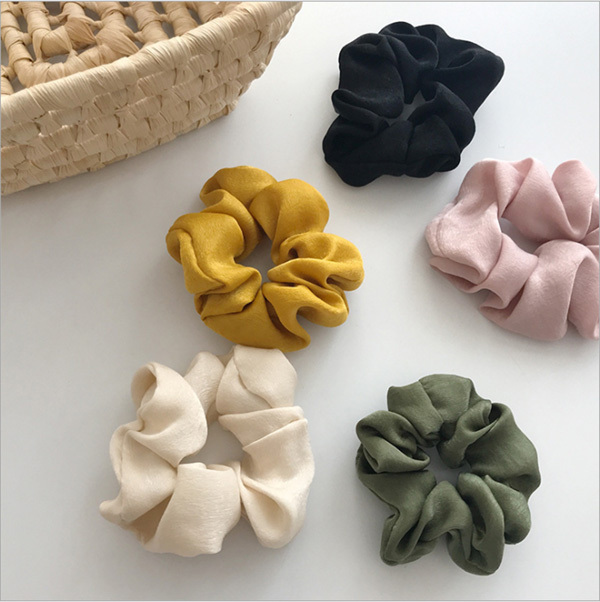 JK KOREA new ins style cute French satin chiffon head rope headband (5 pieces of mixed colors) J0382