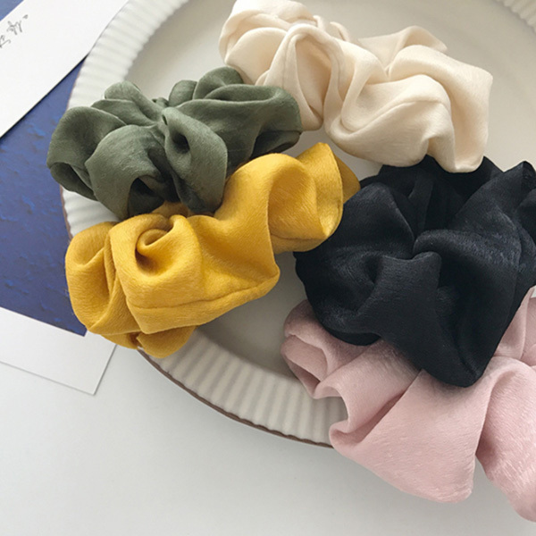 JK KOREA new ins style cute French satin chiffon head rope headband (5 pieces of mixed colors) J0382