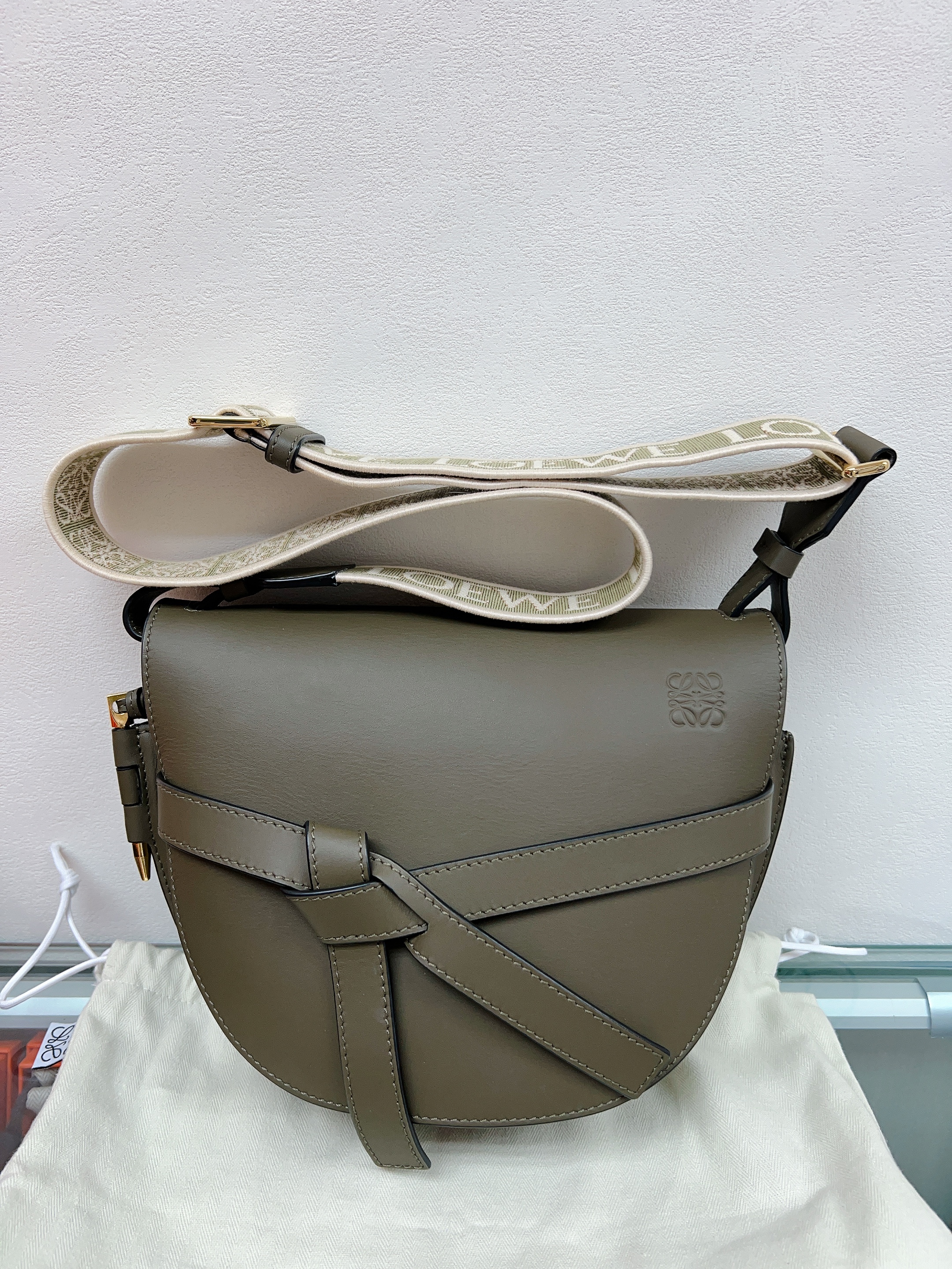 Loewe gate dual bag small (olive green)