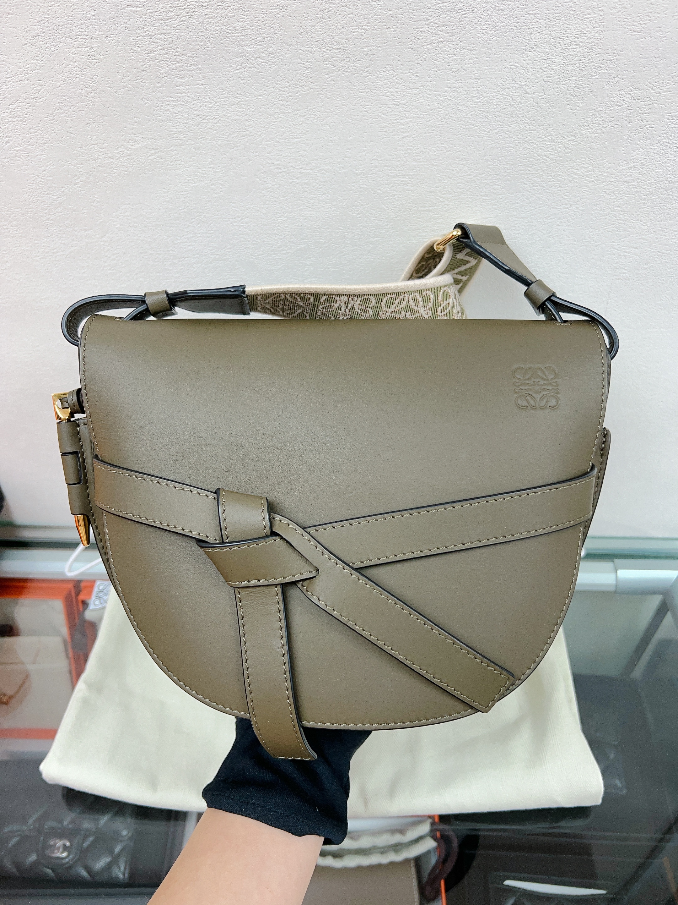 Loewe gate dual bag small (olive green)