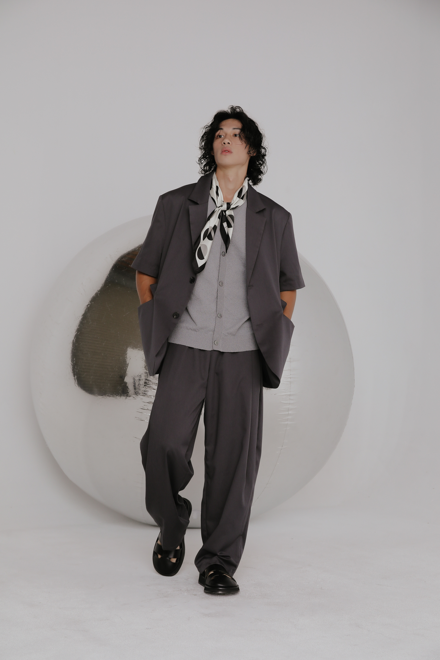 Two Button Short Sleeves Set-Pants #西裝褲