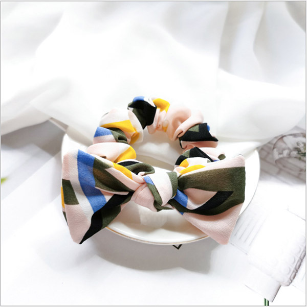 JK KOREA Best Selling Bow Knot Hair Band Elastic Hair Rope Fabric Art Bundle Hair Tie Hair Accessories J0160