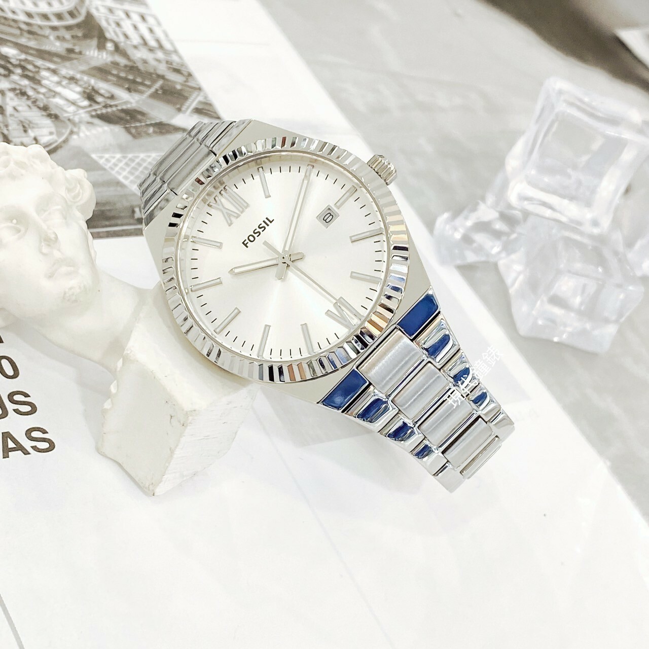 【FOSSIL】Scarlette 低調環刻質感女錶 ES5300 38mm現代鐘錶