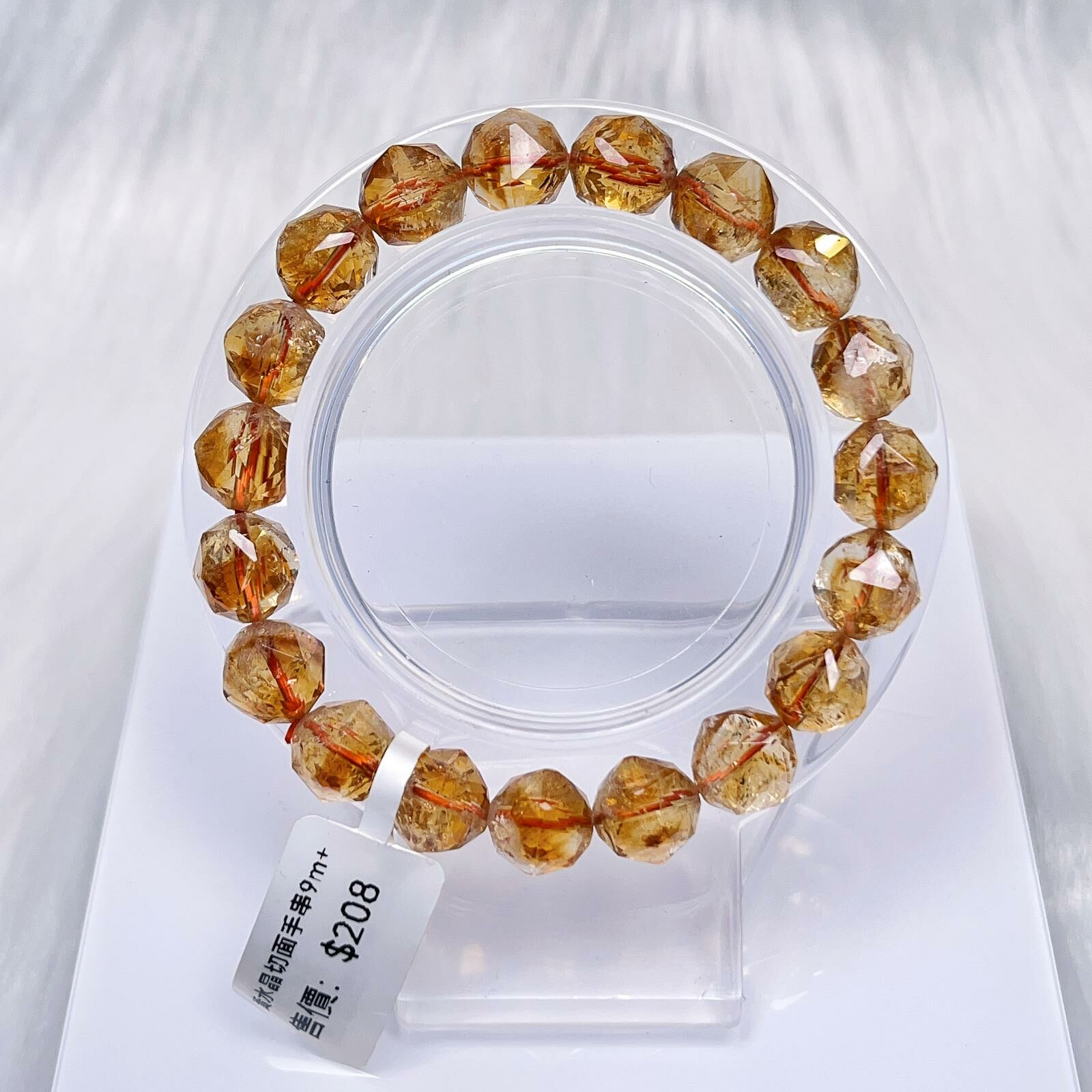 黃水晶切面手串9m CH1001