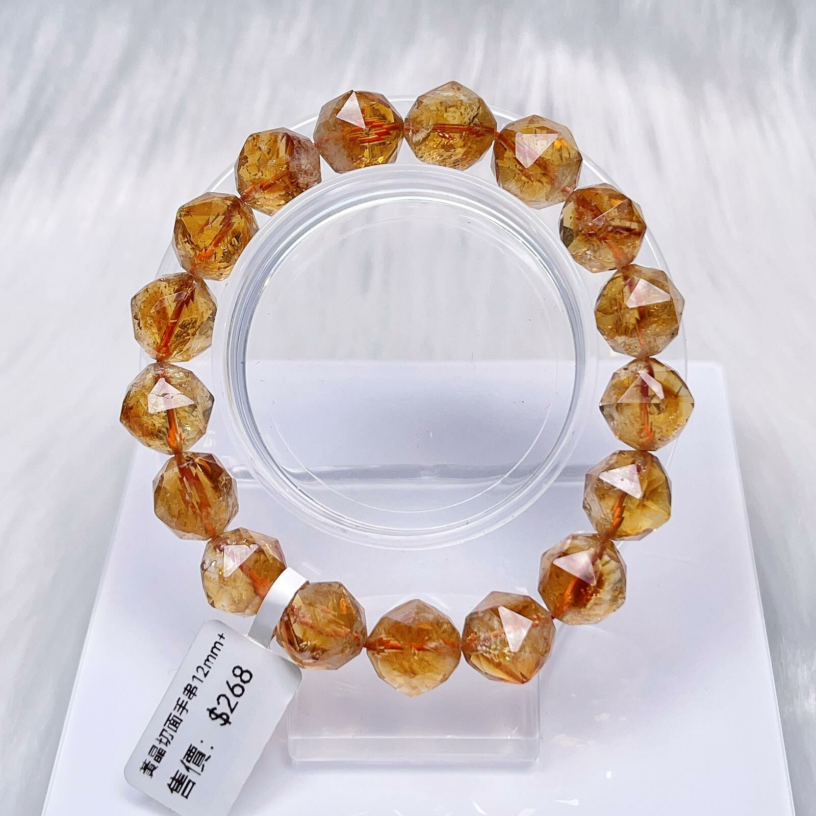 黃晶切面手串12m CH1018