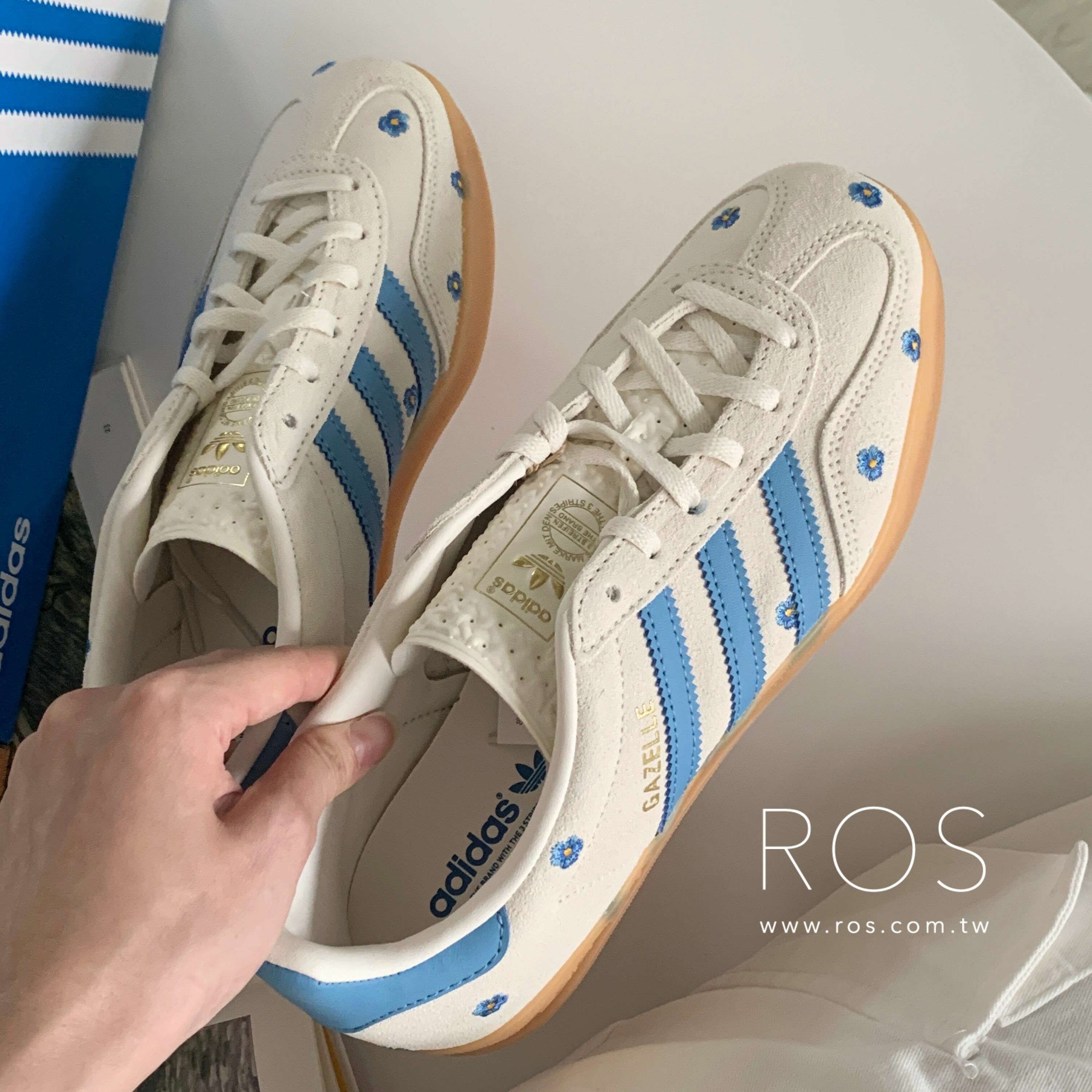 Adidas Gazelle 奶油藍小雛菊