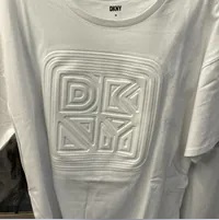[S] DKNY COTTON JERSEY TOP WITH LOGO EMBOSSING,WHITE, B3360509-WHT (SD989)