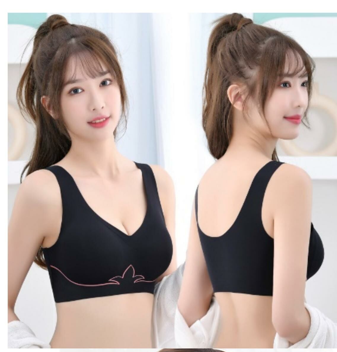 Tw2198  果凍膠無感調整型 玫瑰石墨烯內衣 石墨烯、透氣乳膠、冰絲$229/1 $499/3  黑/膚/咖 罩杯： M-70~75/32~34 ABCDE L-75~80/34~36 ABCDE XL-80/85~36/38 ABCDE 2XL-85/90~38/40 ABCDE