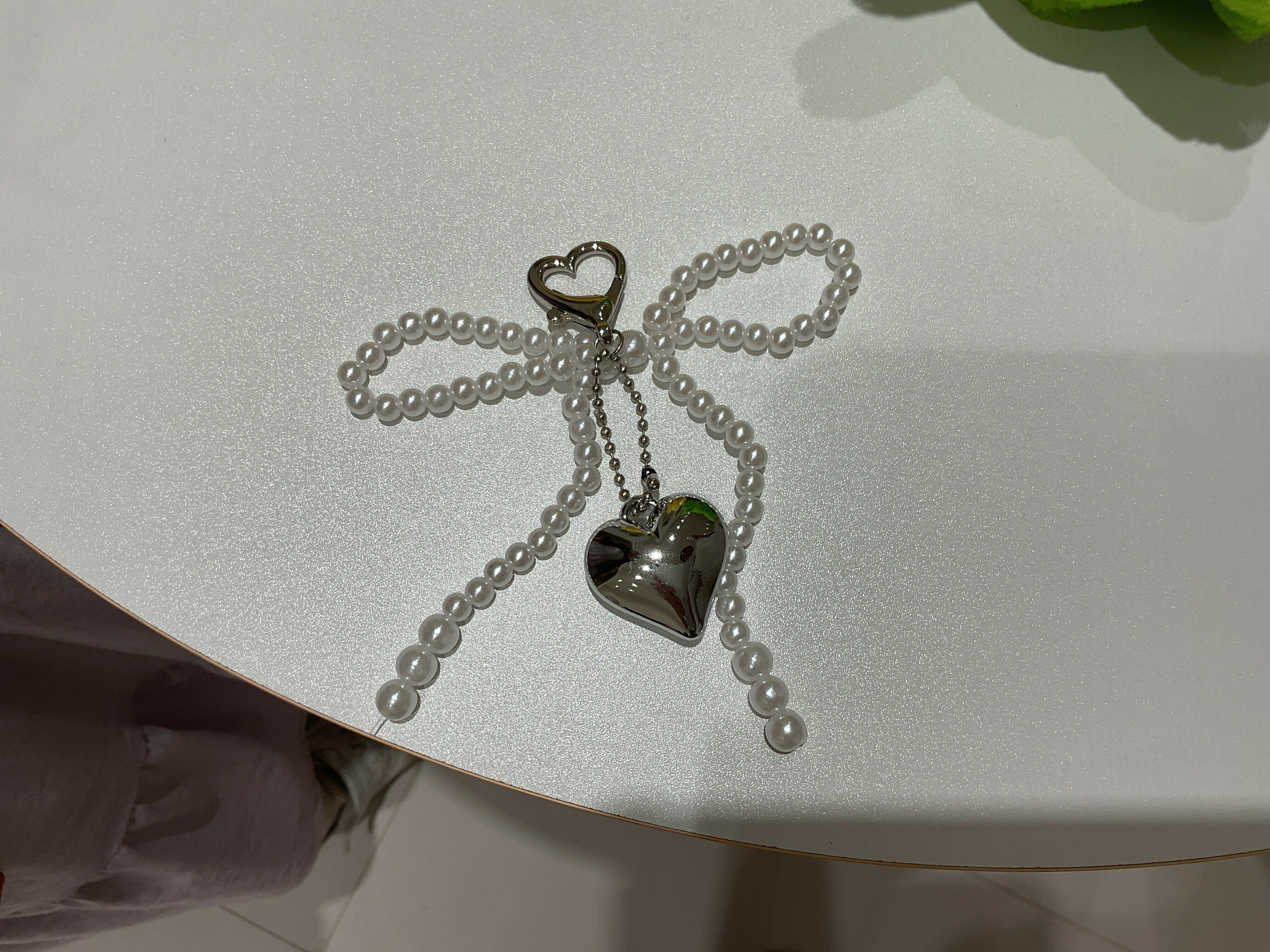 蝴蝶結愛心吊飾