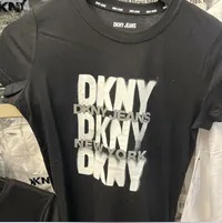 [S] DKNY JEANS NEW YORK PRINT T-SHIRT,BLACK/WHITE/SLV, DJ4T1170-BKV (SD1029)