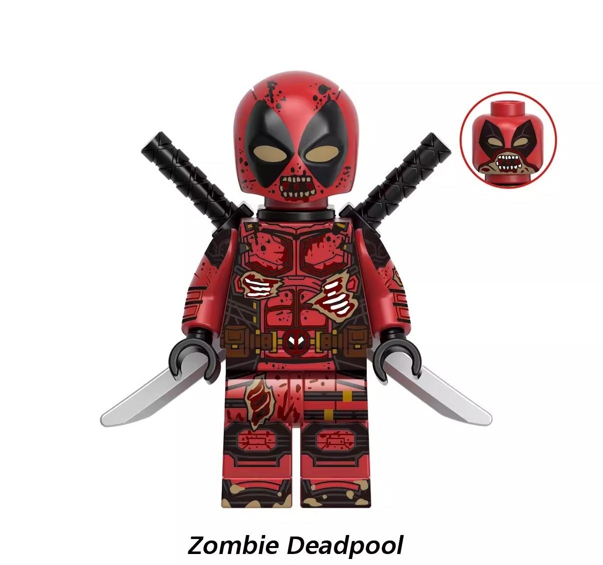 Zombie Deadpool Marvel Super Heroes Custom Minifigs Minifigures Fit Lego G0173 GH0581