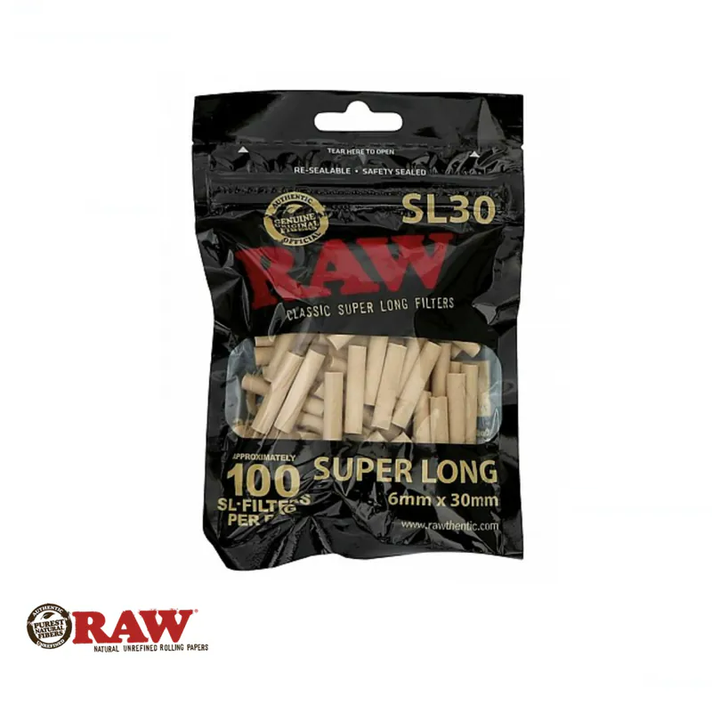 🇪🇸RAW - Black Natural Unrefined Super-long Filter 黑標加長型纖維濾嘴 （100入）