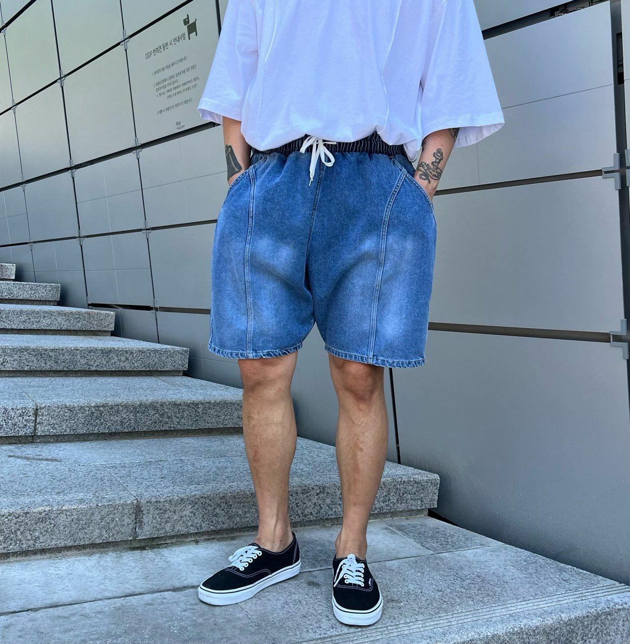 洗水牛仔短褲 PEACOCK-086P