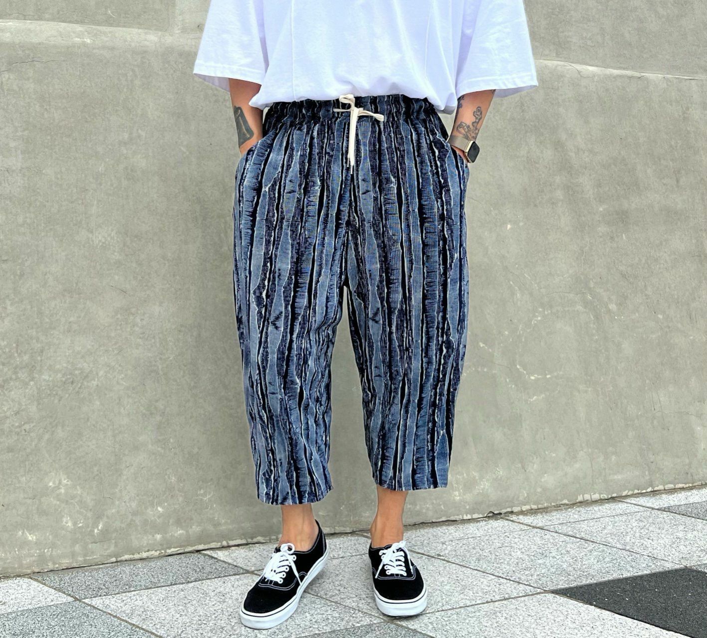 淨色直紋鬆身褲 PEACOCK-091P