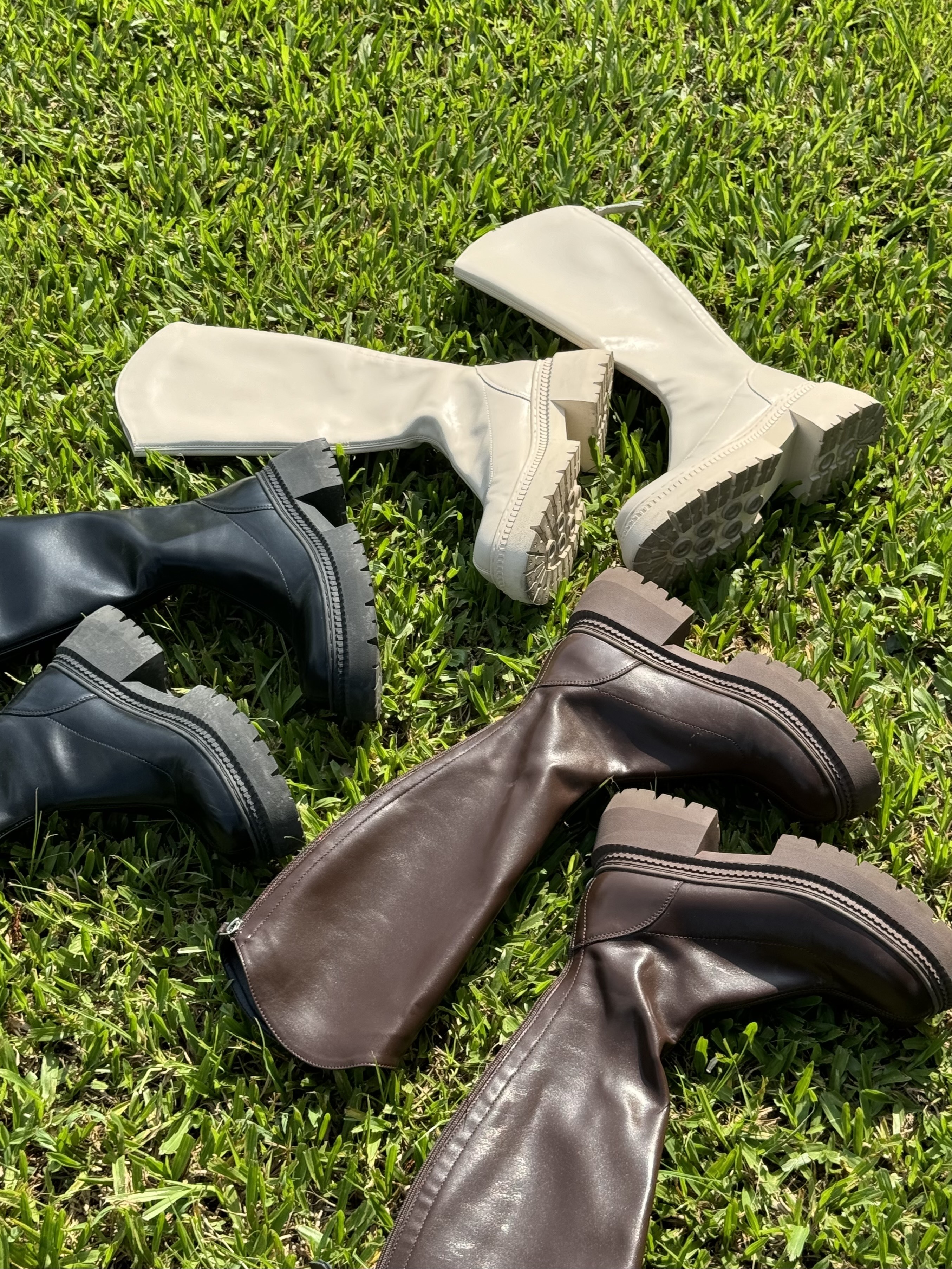 超軟超舒服！厚平底長靴 闆娘親身試穿走久沒問題👌🏻 黑色/米白色/棕色（3色）