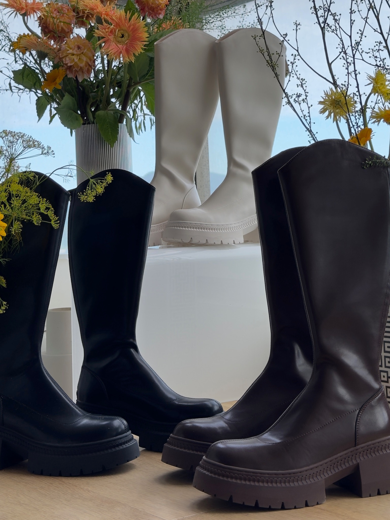超軟超舒服！厚平底長靴 闆娘親身試穿走久沒問題👌🏻 黑色/米白色/棕色（3色）