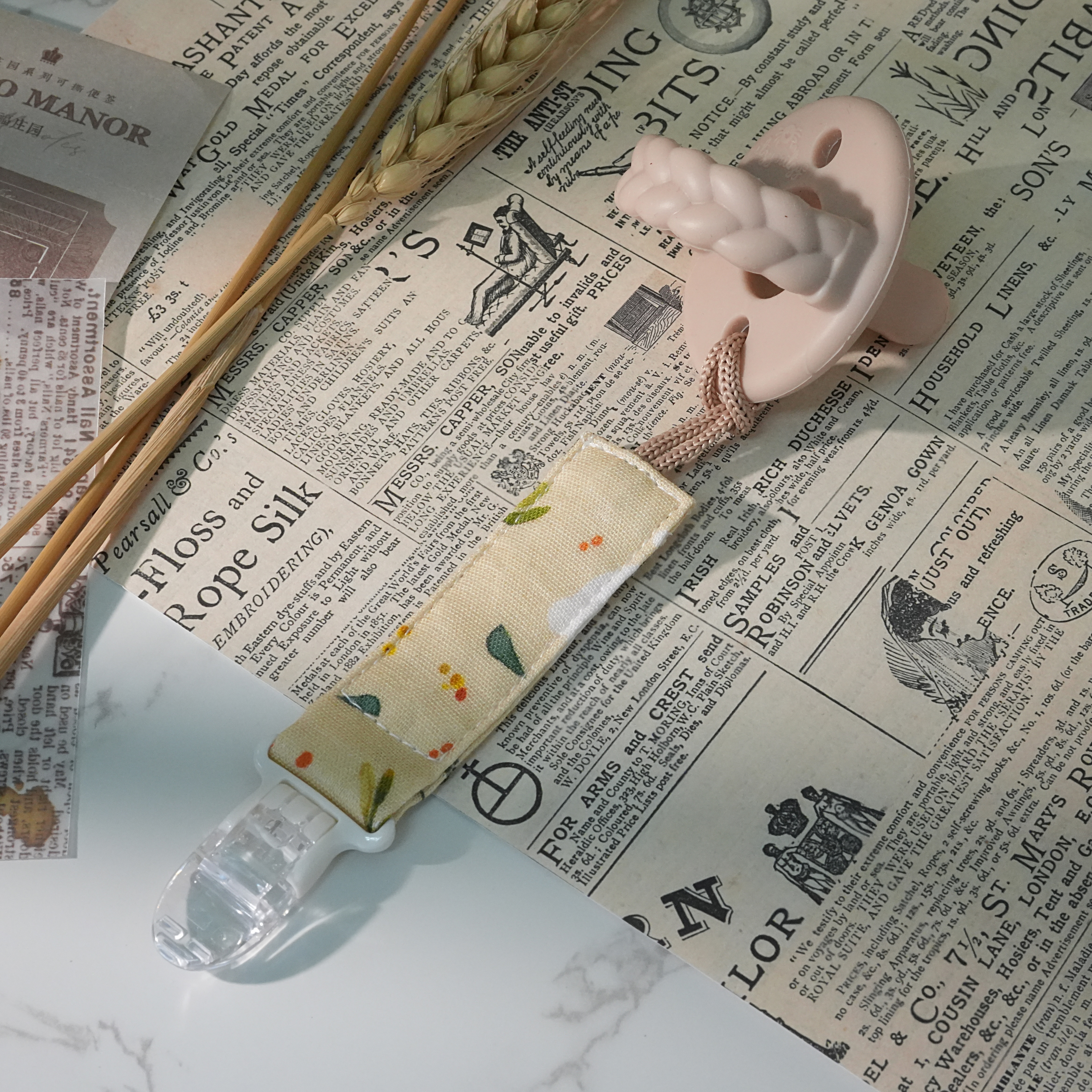 Hi Y.P store-短版鱷魚夾-獨家設計款-橙花兔兔