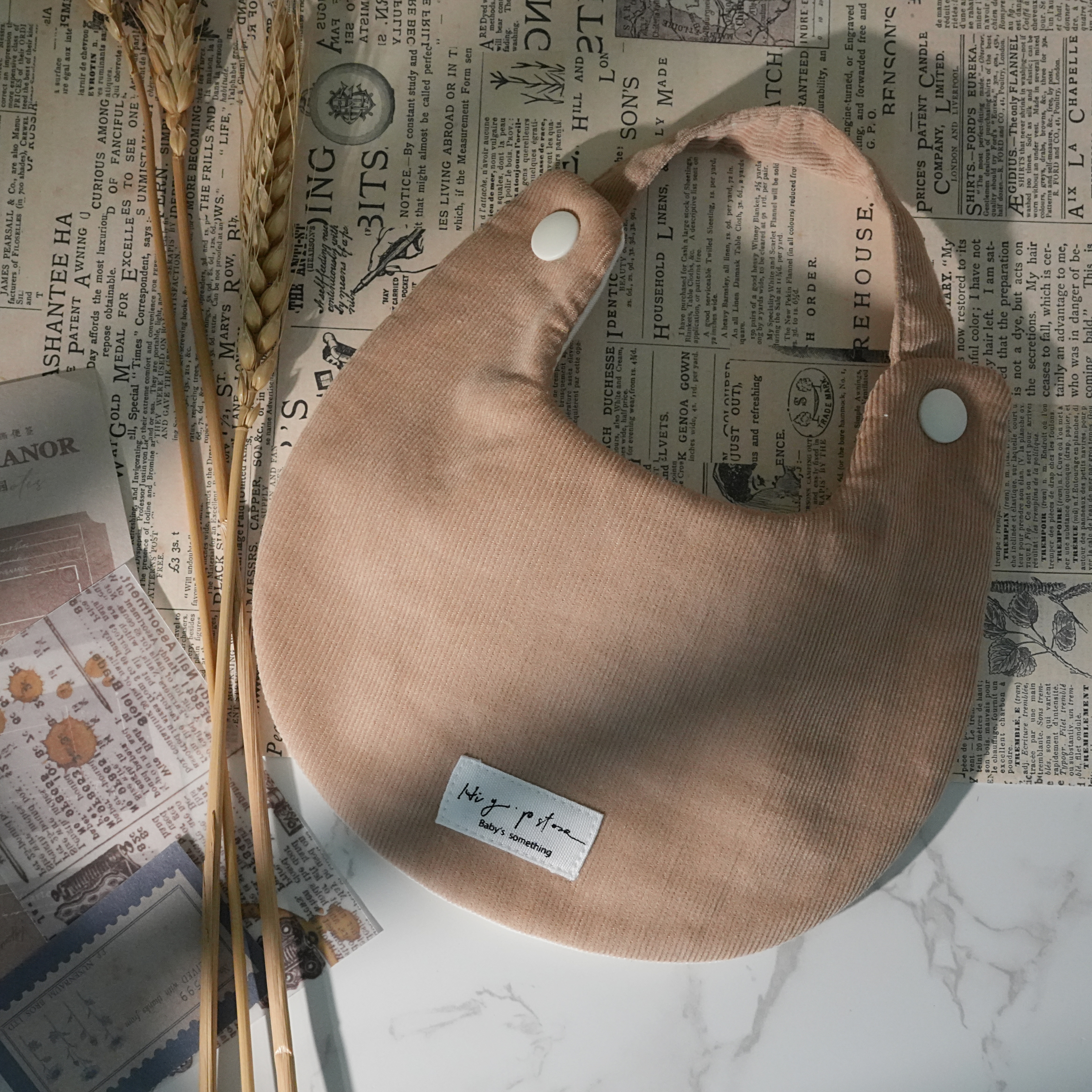 Hi Y.P store-手作圍兜-質感棕燈芯絨