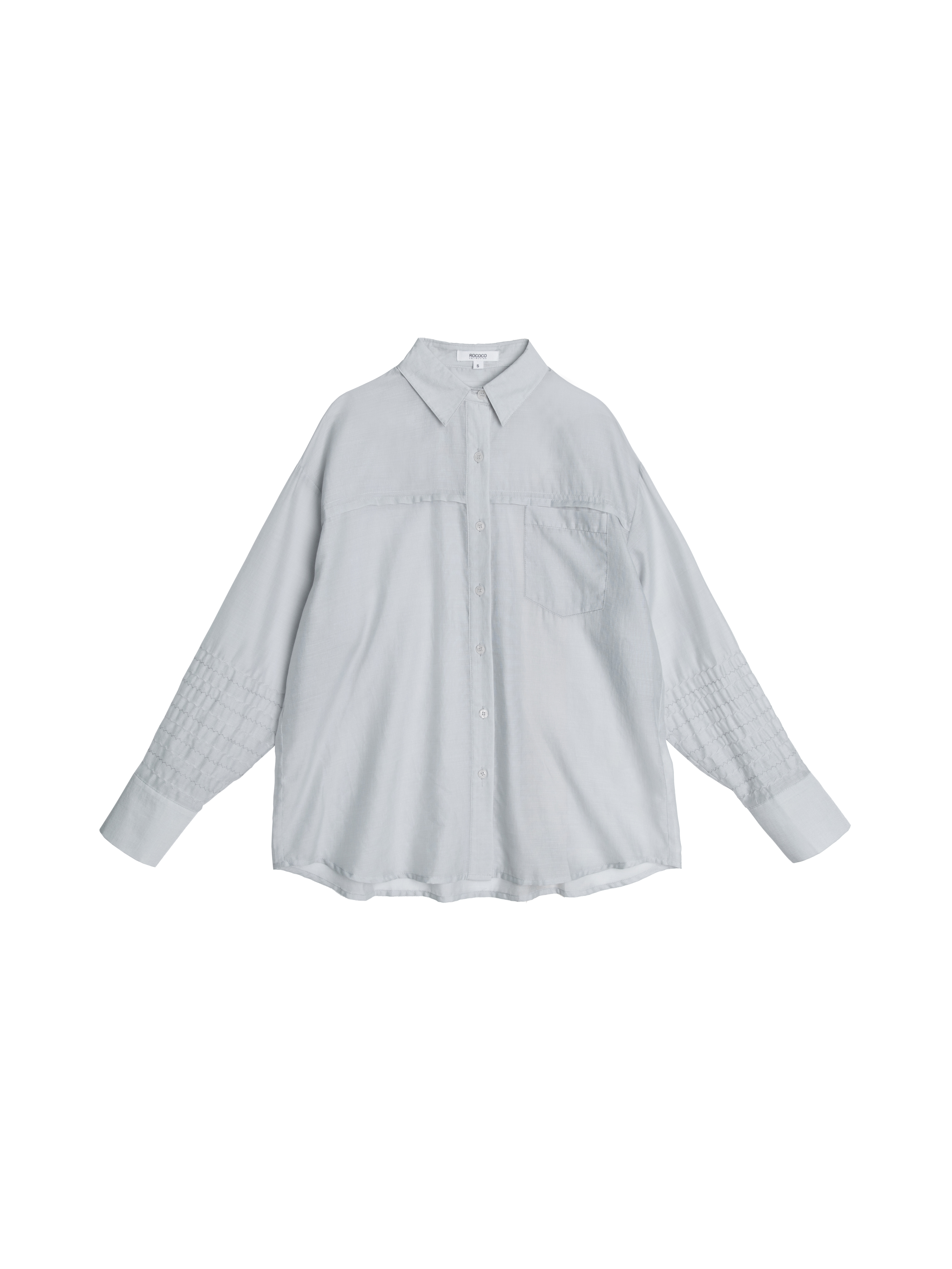 Relaxed Shirt With Embroidered Sleeve - 210D