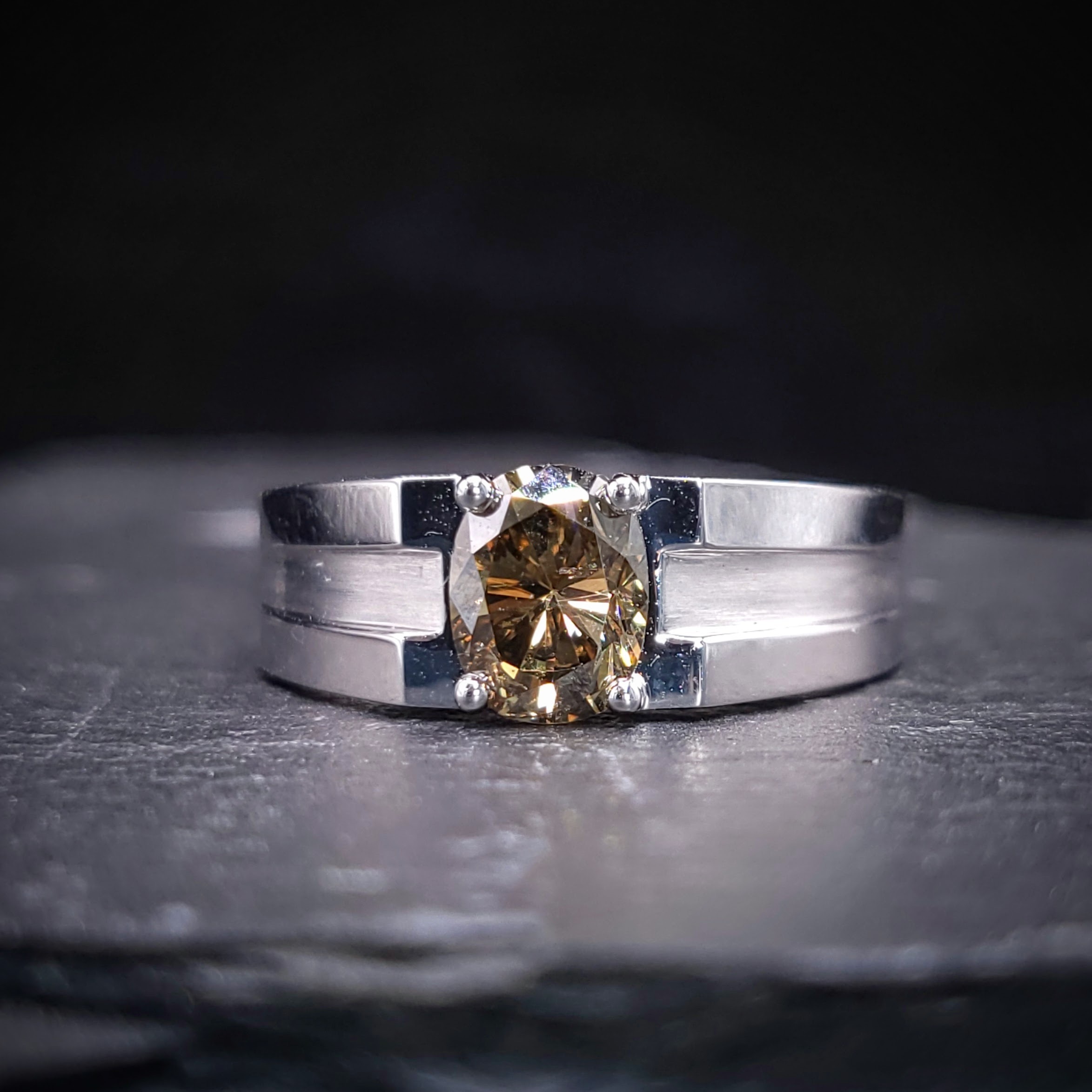 18K White Gold 1.17ct Fancy Brown Diamond Ring