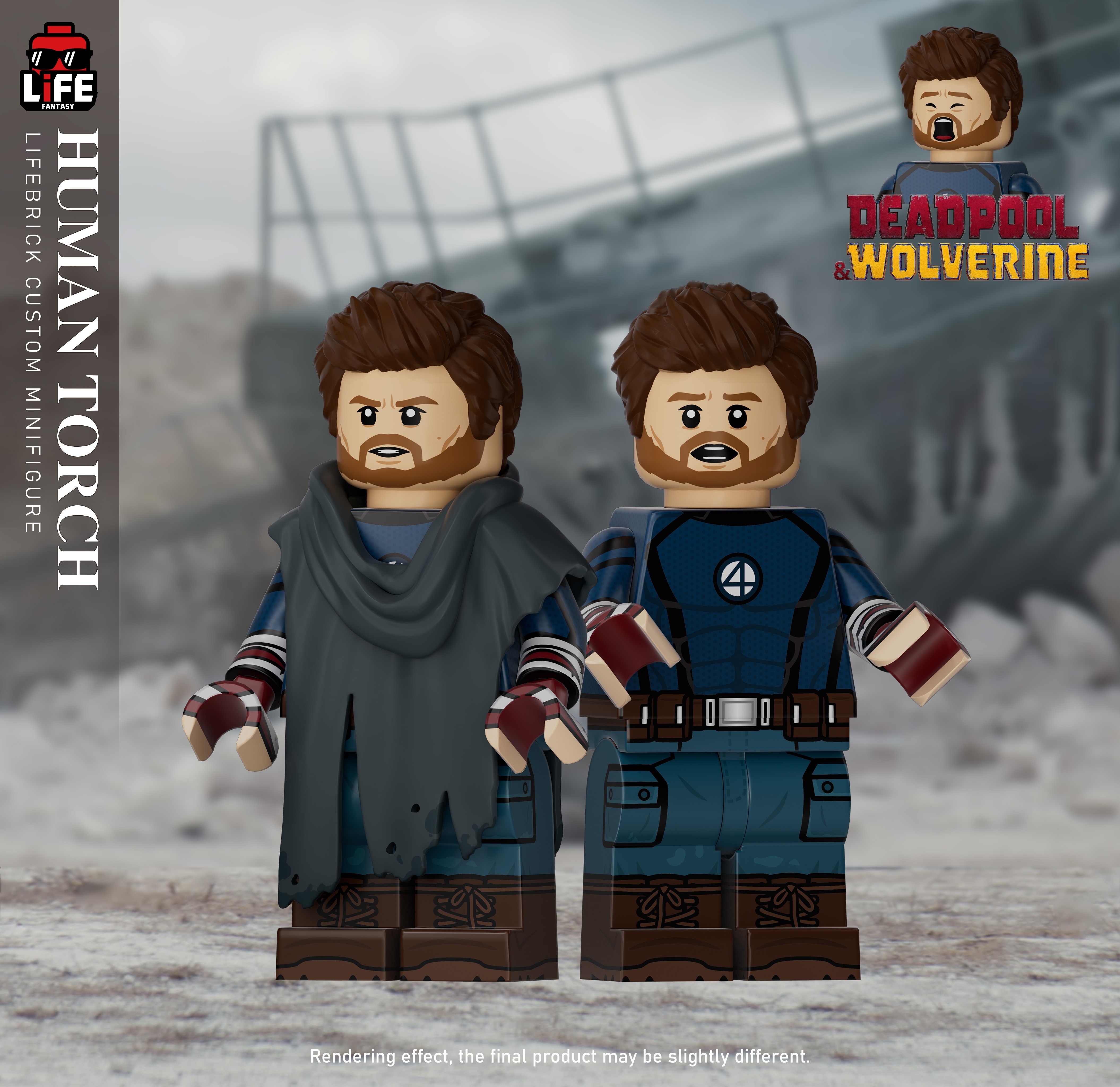 [Life Brick][In Stock] DP3 - Human Torch [PADprinted]