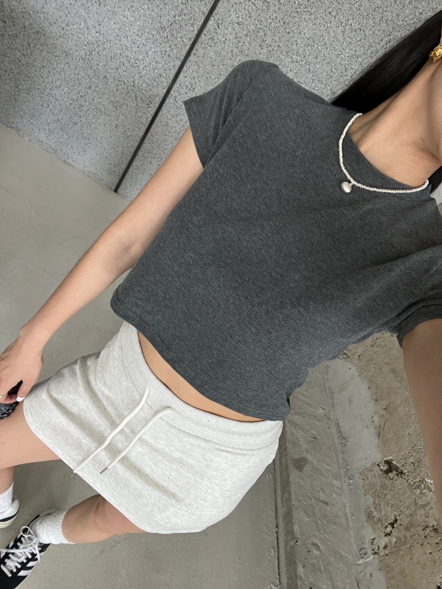 磨毛圓領短版T*6色