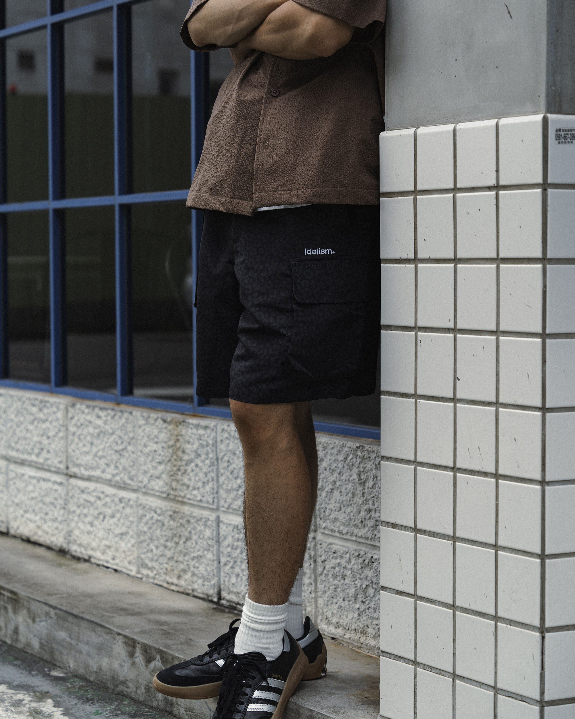 idealism Leopard Cargo-S 灰色 黃色 黑色 尼龍 膝上 豹紋口袋褲【ID24037】