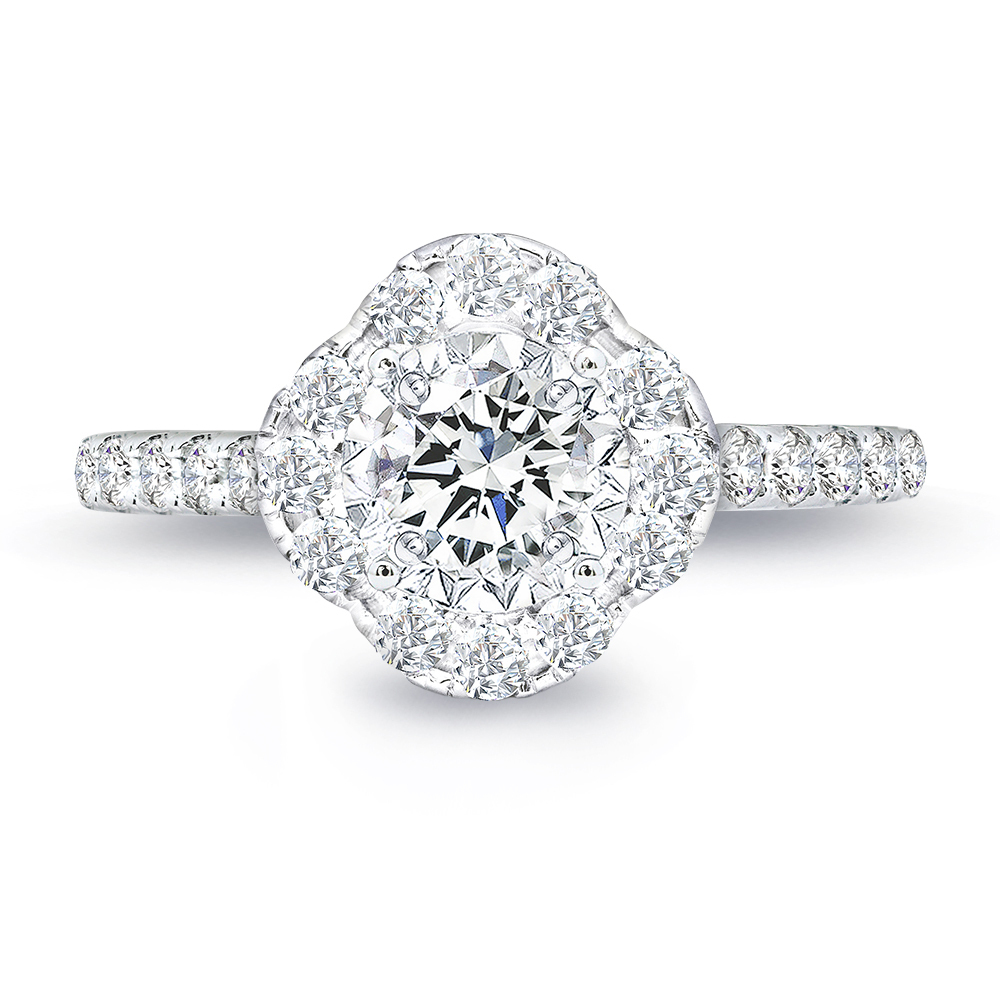 30分18K滿鑽幸運草鑽石戒指