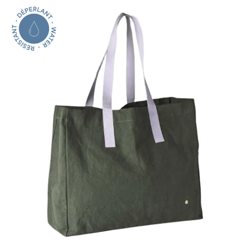法國La cerise sur le gâteau 有機棉購物袋-橄欖綠