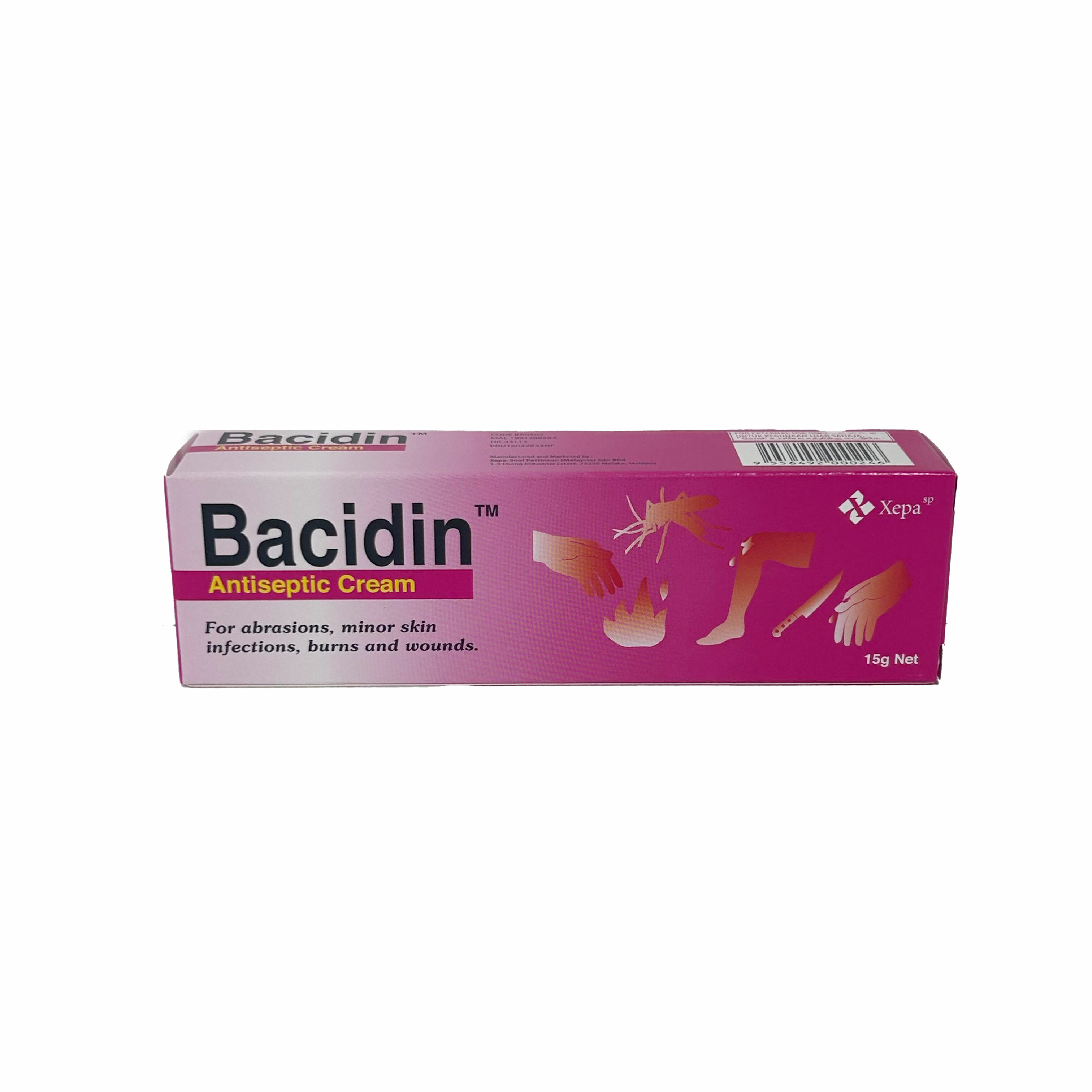 Chlorhexidine Gluconate (Bacidin) 1% Cream (15g/Tube)