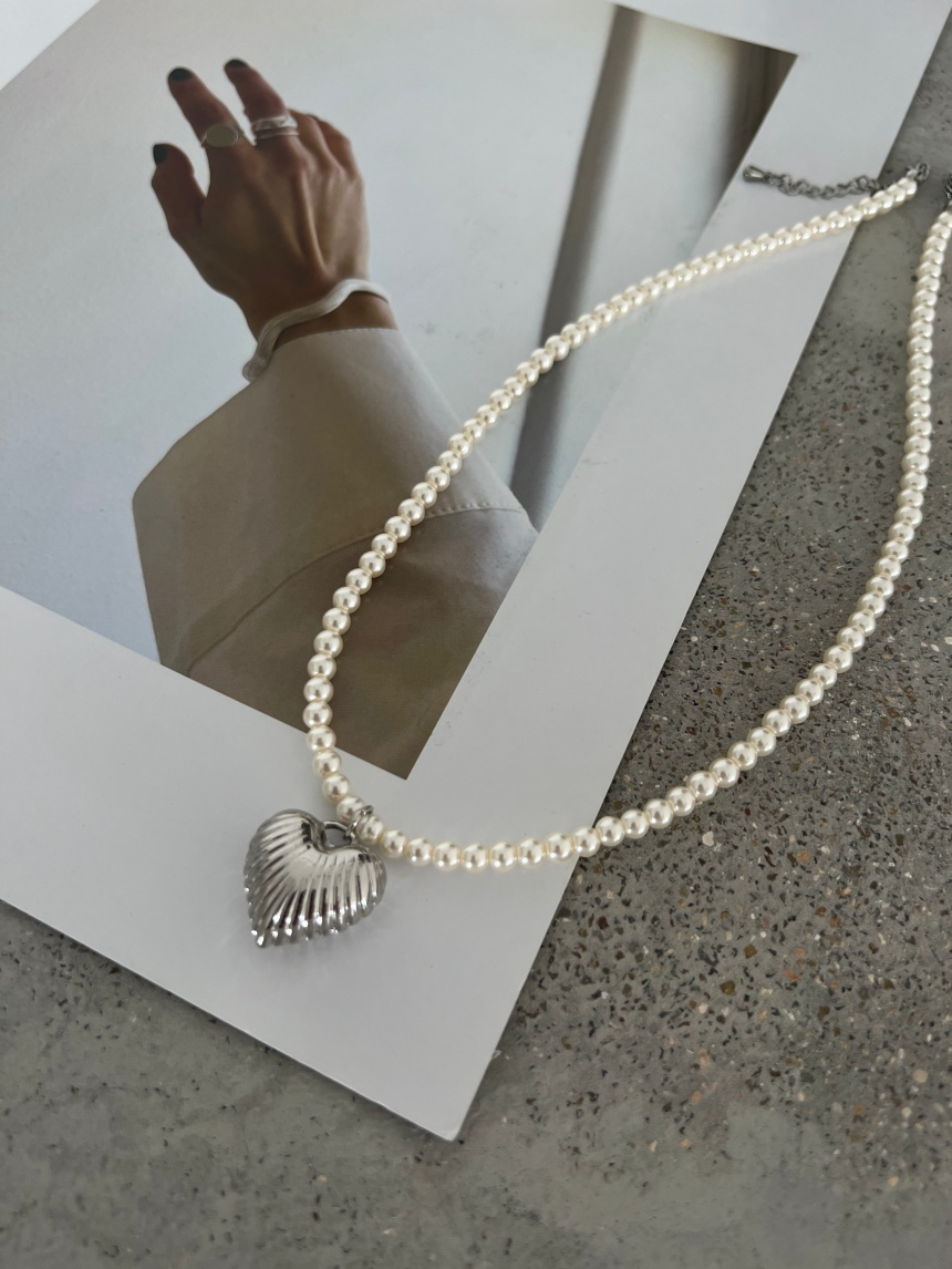 珠珠貝殼愛心小項鍊