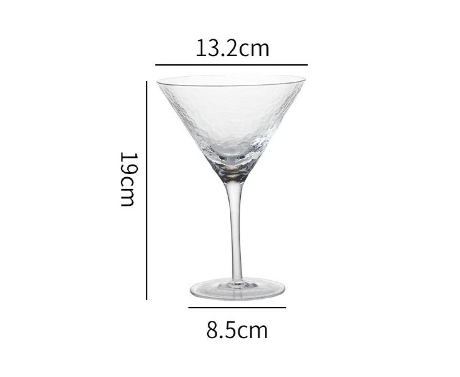 熱賣錘紋玻璃杯 紅酒杯 葡萄酒杯 氣泡杯（錘紋馬天尼杯270ml-【2個裝】）