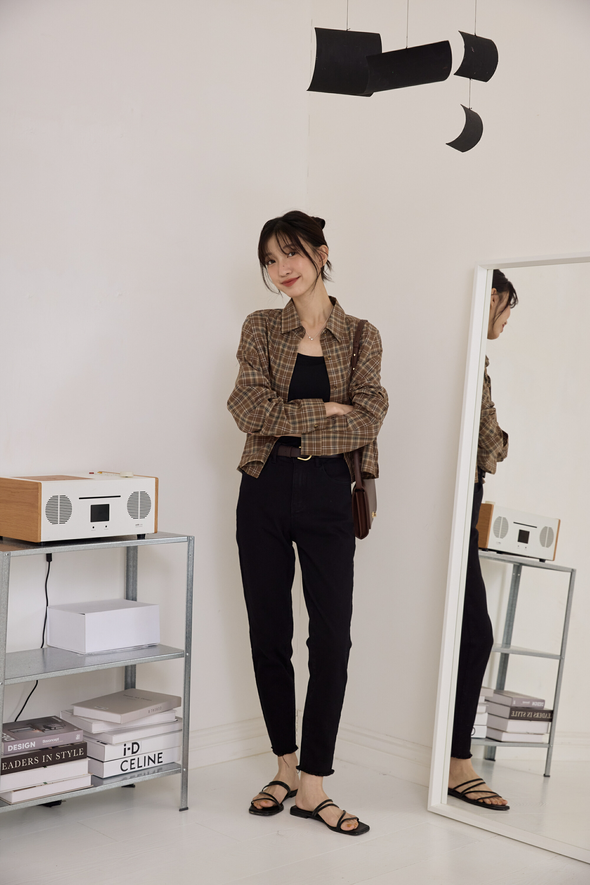 guten made/捨不得洗的超彈性抽鬚純色牛仔褲-黑